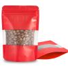 100 Pieces Resealable Mylar Bags, Stand Up Smell Proof Bags with Matte Window, Zipper Lock Foil Pouch Packaging (Red, 3.5 X 5.1 Inch) view 1
