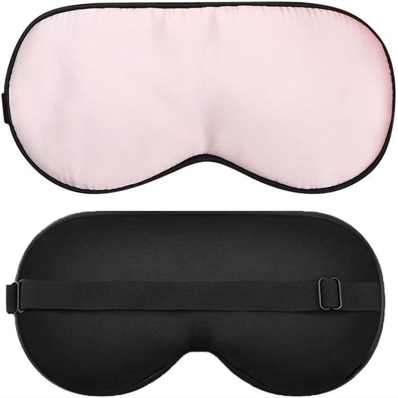 KAABETO Silk Sleep Mask, Silk Eye Mask with Adjustable Strap, Eye Mask for Sleeping,Blocks Light Reduces Puffy Eyes Ideal Gift (Color : D)