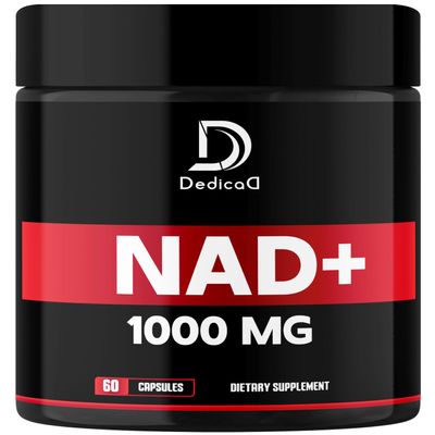 DEDICAD NAD Supplement 1000 mg - Pure NAD Supplement - Energy and DNA Repair, Aging Defense, Brain Function - 60 Capsules