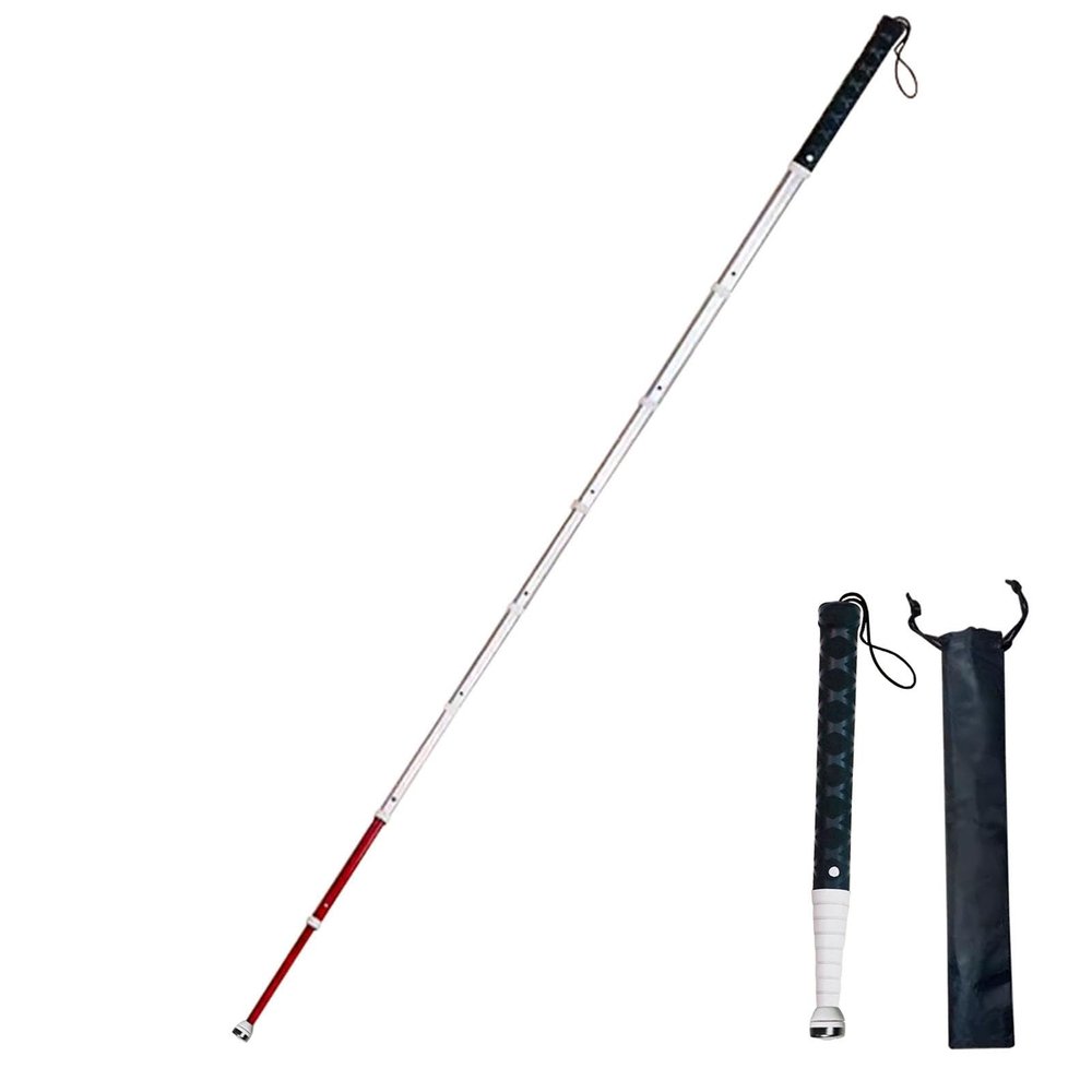 9-Section Titanium Blind Cane Telescopic Guide Cane-Rotating Cane Tip Blind Cane with Wrist Strap Walking Cane for The Backpack(9sect.,128cm/50.3in)
