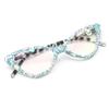 bullabulling Cat Eye Sparkling Rhinestone Reading Glasses for Women Crystal Eyewear Frames Female Trendy bling Diamond Reader (blue, 3.25, x) view 1