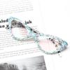 bullabulling Cat Eye Sparkling Rhinestone Reading Glasses for Women Crystal Eyewear Frames Female Trendy bling Diamond Reader (blue, 3.25, x) view 4
