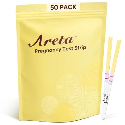 Areta Pregnancy Test Strips: 50-Pack hCG Tests, Highly Accurate and Rapid Results for Early Detection The Day After Your Missed Period
