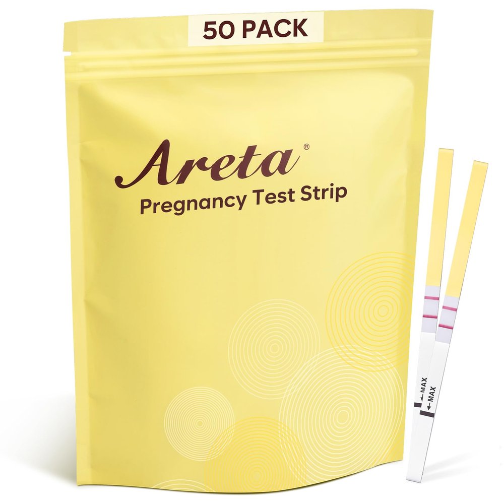 Areta Pregnancy Test Strips: 50-Pack hCG Tests, Highly Accurate and Rapid Results for Early Detection The Day After Your Missed Period