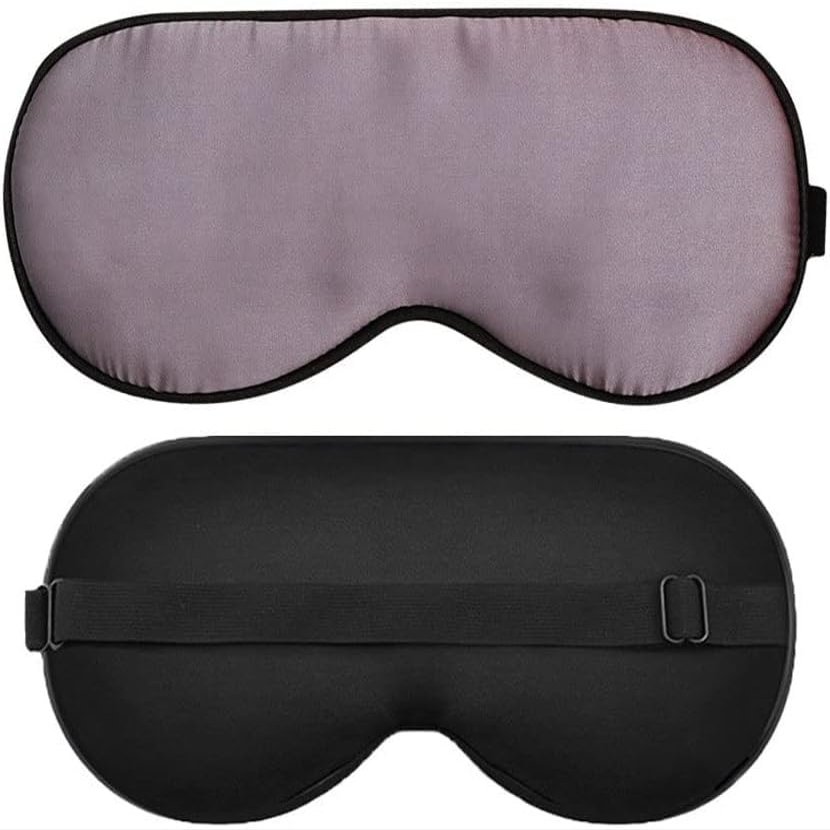 KAABETO Silk Sleep Mask, Silk Eye Mask with Adjustable Strap, Eye Mask for Sleeping,Blocks Light Reduces Puffy Eyes Ideal Gift (Color : C)