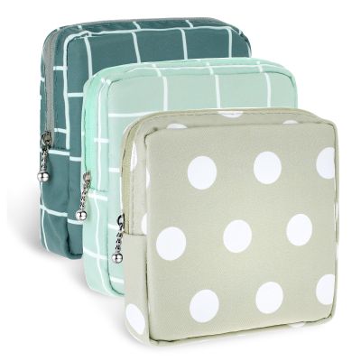 Jeffdad 3pcs Sanitary Napkin Storage Bag, Portable Reusable Menstrual Pads Bags Women Tampon Bags Feminine Products Bag Period Kit Bag (Type one)