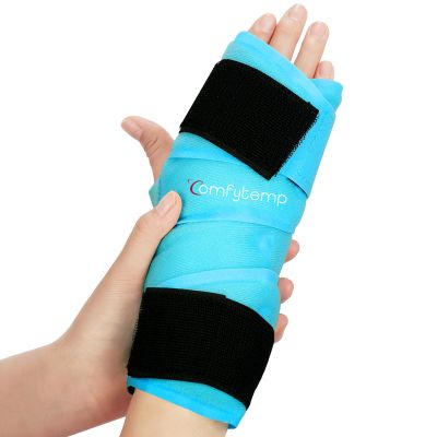 Comfytemp Full Hand Wrist Ice Pack Wrap for Carpal Tunnel Relief, 33" Wrist Brace Reusable Compression Hand Support for Injuries, Tendonitis, Arthritis, Swelling, Cold Hot Therapy
