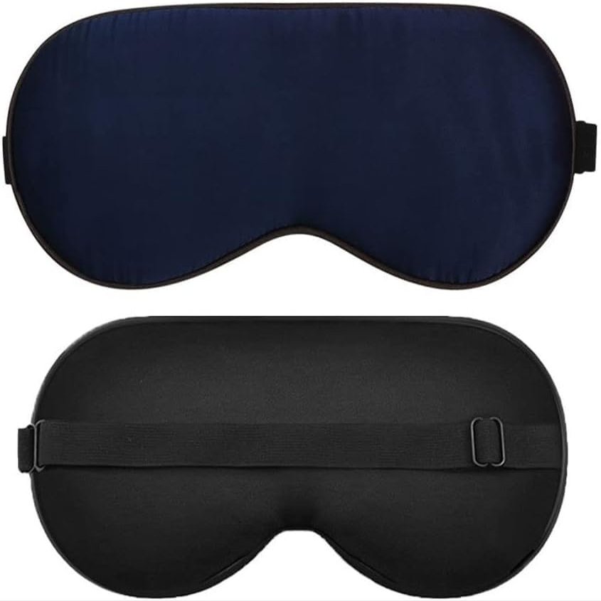 KAABETO Silk Sleep Mask, Silk Eye Mask with Adjustable Strap, Eye Mask for Sleeping,Blocks Light Reduces Puffy Eyes Ideal Gift (Color : B)