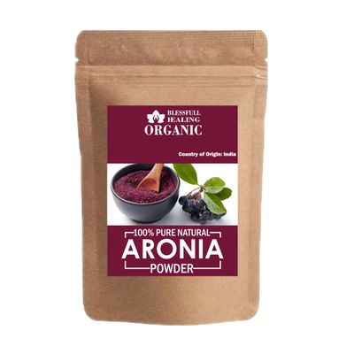 Blessfull Healing Organic 100% Pure Natural Aronia Powder | 200 Gram / 7.05 oz