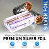12x1000 ft. Aluminum Foil Roll | 30 Micron Thick Strong Foils with Cutter for Home Cooking, Catering, Grilling | Heavy Duty Long Foil Wrap for Food Service Industry and Home Use (1 Pack) view 2