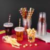 FoldTier 50 Pcs Movie Night Cups 12 oz Disposable Plastic Cups with Straws and Lids Cinema Clear mug Birthday mugs Supplies Birthday Table Decorations Party Favor view 4