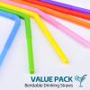 200PCS Flexible Plastic Straws, Colorful Disposable Bendy Party Fancy Straws12.8inch Extra Long Straws Party Decorations view 4