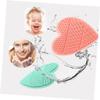 FRCOLOR Soft Silicone Head Massager and Hair Washing Brush Gentle Scalp Scrubber for Portable Bath Tool for Easy Hair Cleaning Green view 4