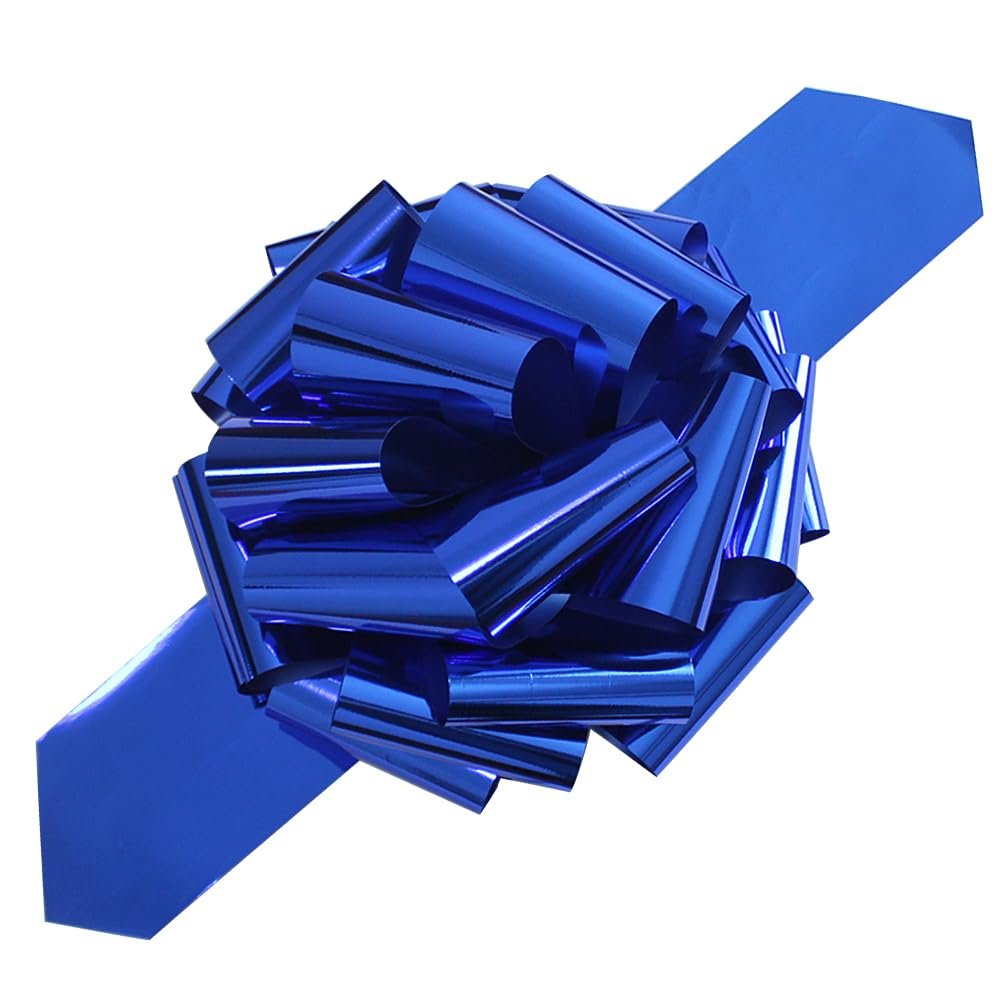 1Pc Giant Gift Bow,12 Inch Giant Bow for Present,Big Bow Suitable for Bicycles,Household appliances,Christmas, Parties,and Large Bow Decorations on Dining Tables (Metallic Blue)
