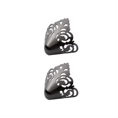 2 Pieces Metal Shoes Pointed Protector for Shoes Protection Decoration Accessories Solid Color Repair Supplies Shoes Tips Cap, Black