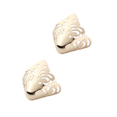 2 Pieces Metal Shoes Pointed Protector for Shoes Protection Decoration Accessories Solid Color Repair Supplies Shoes Tips Cap, Gold