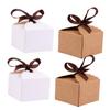 FRCOLOR 24pcs Kraft Paper Gift Box with Ribbons Portable Candy Case for Parties Weddings and Gifts Chic Design for Memorable Surprises and Delicate Packaging view 1