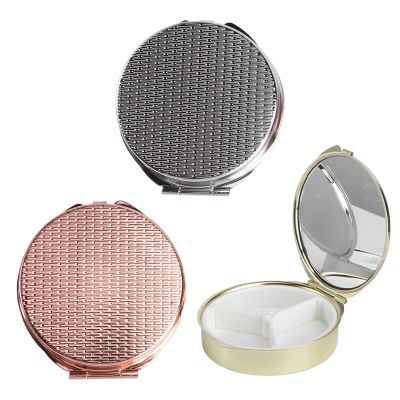 3pcs Compartment Metal Medicine Box Medication Jar Case Mirror Store Bronze Cabinet Double Organizer Pill Dispenser Push Pillbox Container Holder Unique Filler Make Am Plastic