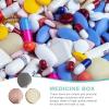3pcs Compartment Metal Medicine Box Medication Jar Case Mirror Store Bronze Cabinet Double Organizer Pill Dispenser Push Pillbox Container Holder Unique Filler Make Am Plastic view 3