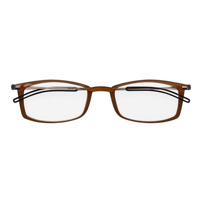 Always With You ThinOptics Reading Glasses - Ultra Thin, Durable, Lightweight - Optical Grade Lenses - Rectangular Brown 1.5x