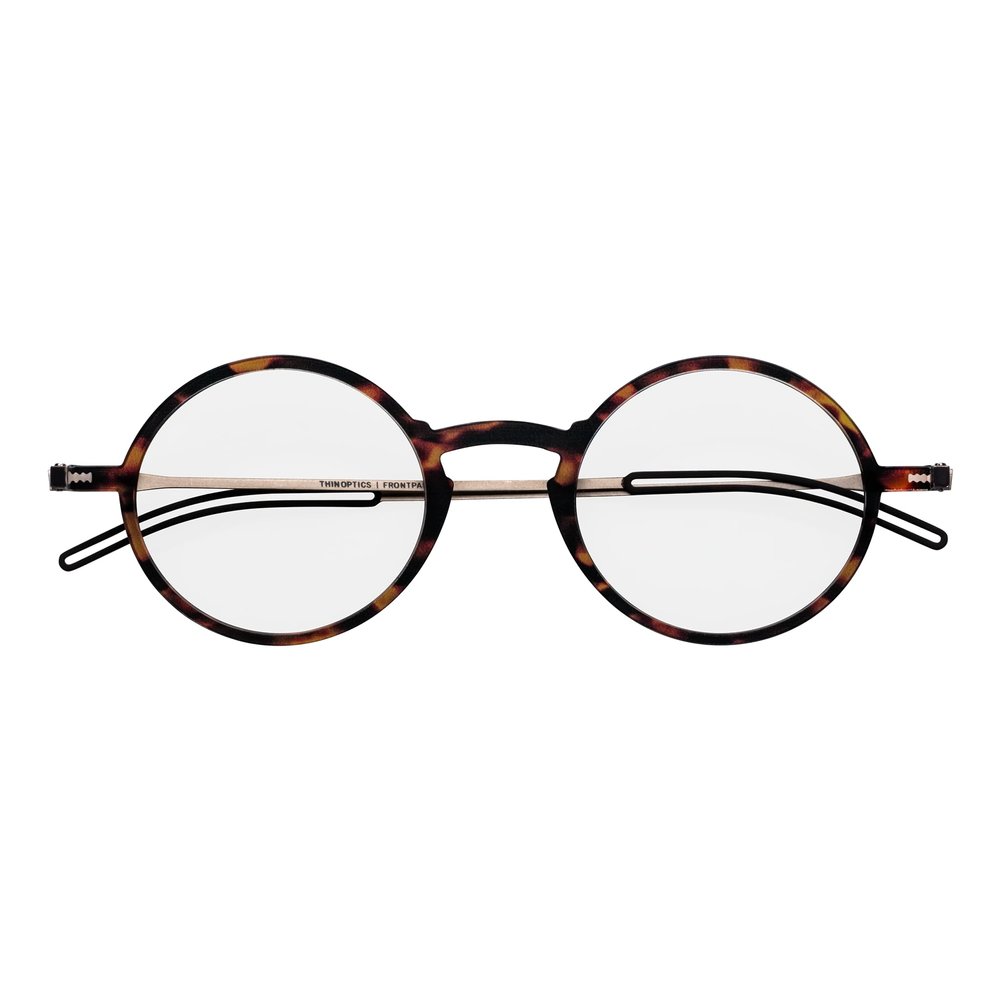 Always With You ThinOptics Reading Glasses - Ultra Thin, Durable, Lightweight - Optical Grade Lenses - Round Tortoise 2.5x