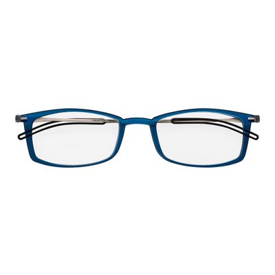 Always With You ThinOptics Reading Glasses - Ultra Thin, Durable, Lightweight - Optical Grade Lenses - Rectangular Blue 2.0x