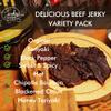 Jerky.com Beef Jerky Sampler - Featuring Original, Black Pepper, Teriyaki, Sweet & Spicy, Hot, Habanero, Blackened Cajun, Honey Teriyaki - Great Gift for Men (8 Flavors - 1 oz. bags)) view 2