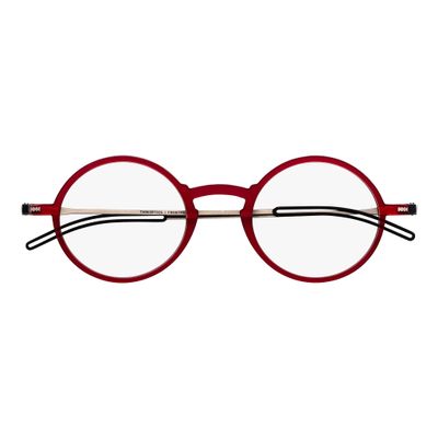 Always With You ThinOptics Reading Glasses - Ultra Thin, Durable, Lightweight - Optical Grade Lenses - Round Red 1.0x