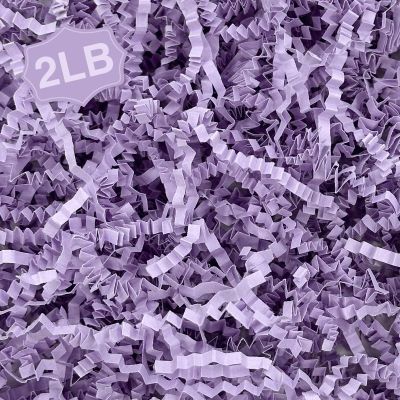 Corlcol 2LB Crinkle Cut Paper Shred Filler for Gift Box Bag and Basket On Holidays(Light Purple)