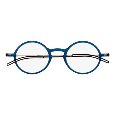Always With You ThinOptics Reading Glasses - Ultra Thin, Durable, Lightweight - Optical Grade Lenses - Round Blue 2.0x