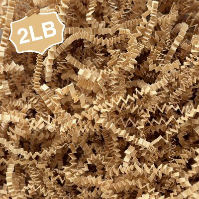 Corlcol 2LB Crinkle Cut Paper Shred Filler for Bag Gift Box Basket Confetti Paper Shreded Stuffing Decoration for Christmas Day Holiday Party(Kraft)