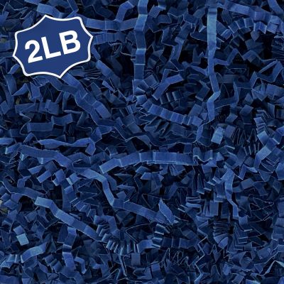 Corlcol 2LB Crinkle Cut Paper Shred Filler for Bag Gift Box Basket Confetti Paper Shreded Stuffing Decoration for Father's Day(Dark Blue)
