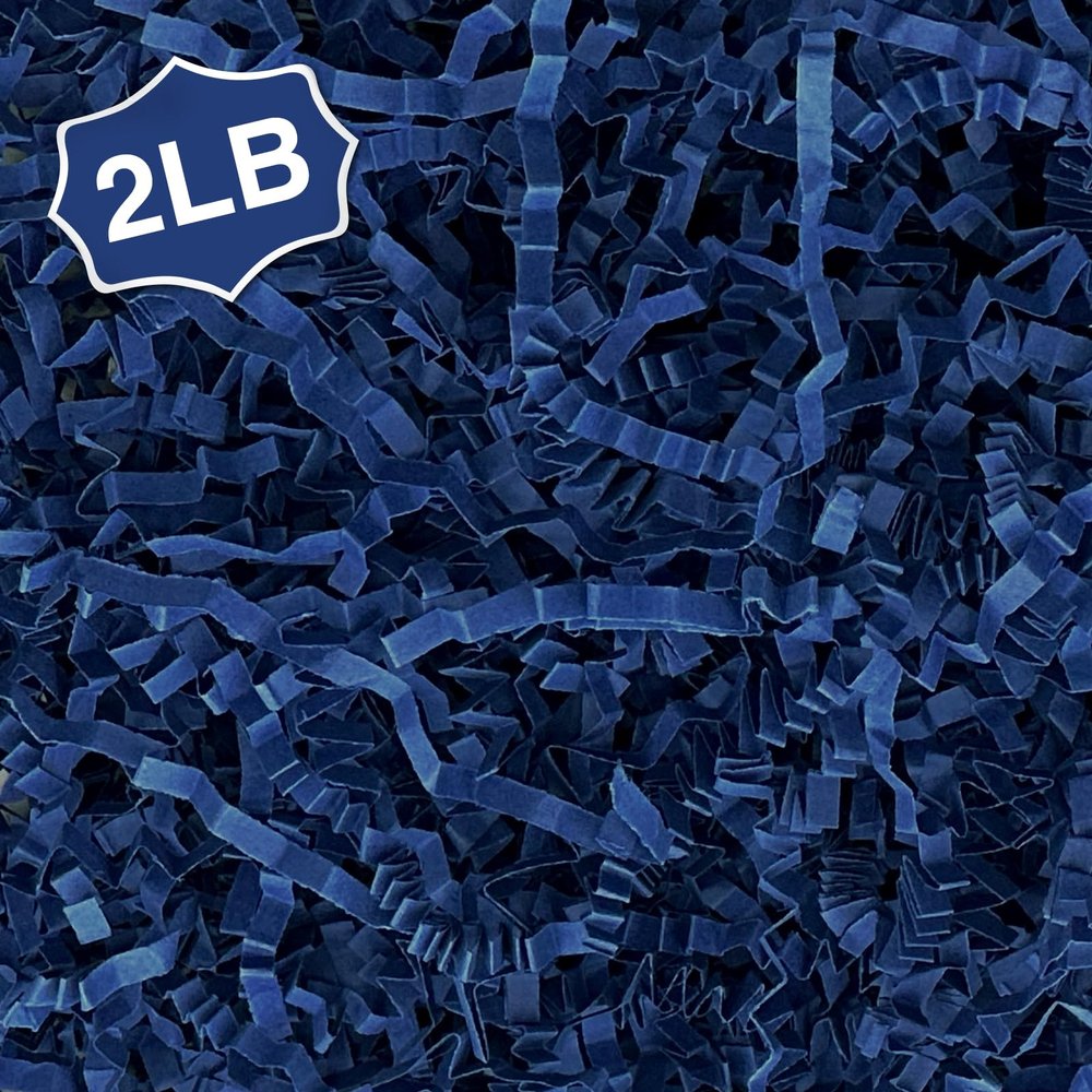Corlcol 2LB Crinkle Cut Paper Shred Filler for Bag Gift Box Basket Confetti Paper Shreded Stuffing Decoration for Father's Day(Dark Blue)