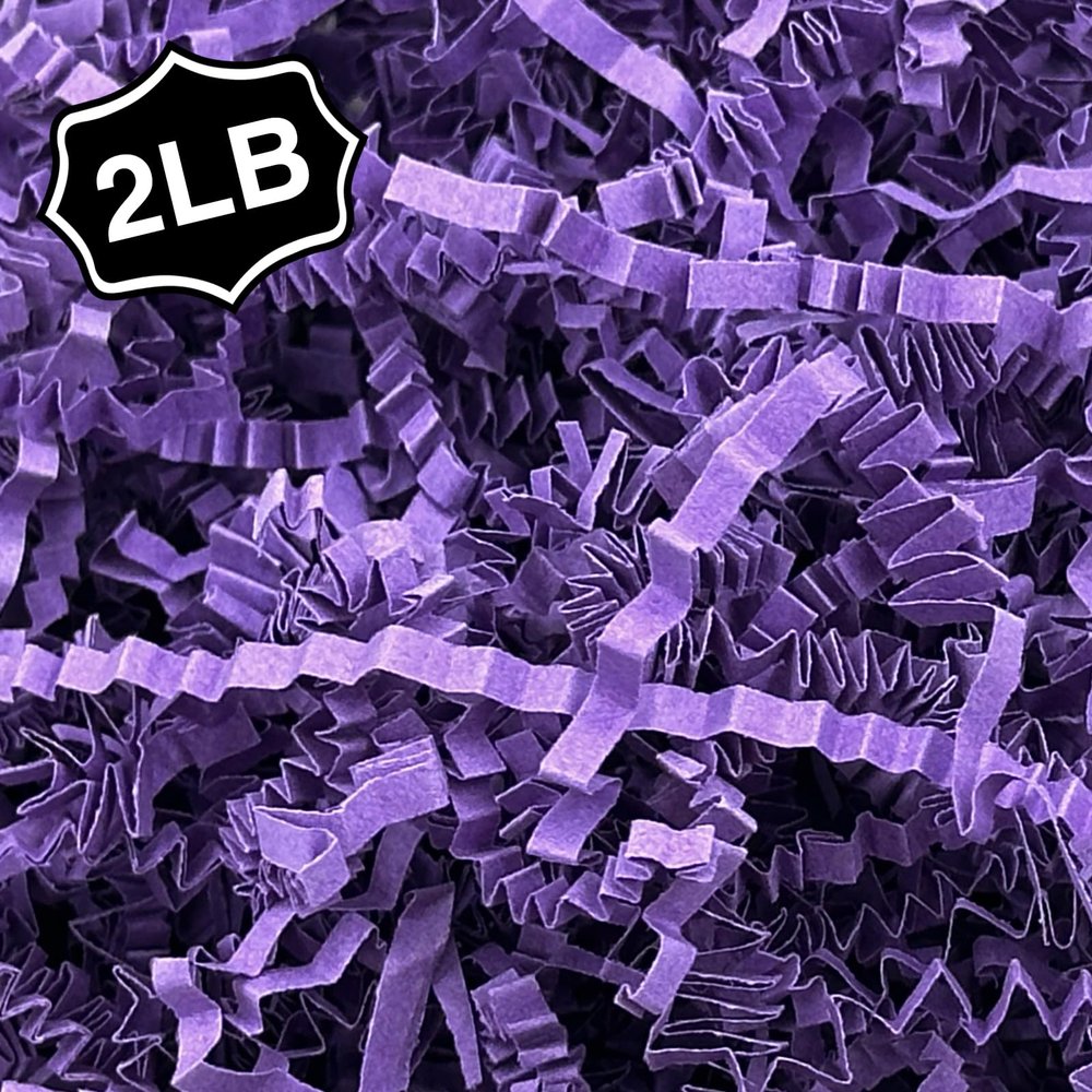 Corlcol 2LB Crinkle Paper Shred Filler for Bag Gift Box Basket Shreded Stuffing Decorations on Halloween(Purple)