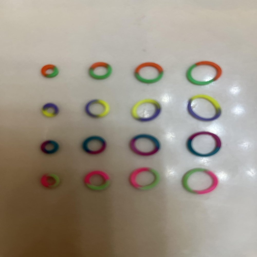 1/8 Inch Orthodontic Elastic Rubber Bands - 100 Pack, Bi-Color, Light Force 2.5 oz - Dental Bands, Teeth Tooth Gap Fixer, Dreadlock Rubber Bands, 1 Elastic Placer for Braces Included