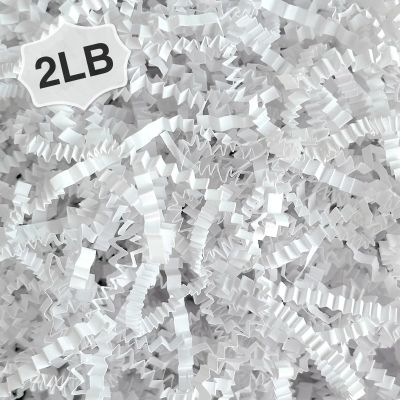 Corlcol 2LB Crinkle Cut Paper Shred Filler for Bag Gift Box Basket Confetti Paper Shreded Stuffing Decoration for Valentine's Day Holiday Party(White)