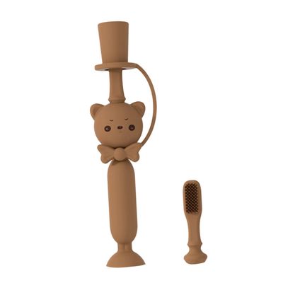 FOMIYES Silicone Training Toothbrush Cartoon Bear Design Soft Bristles for Gentle Cleaning Safe for Boy Girl Oral Care Random Color for Toddlers and Boy Girl