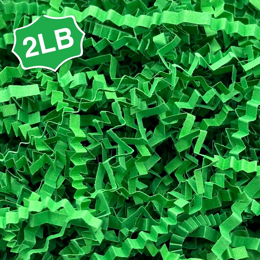 Corlcol 2LB Crinkle Cut Paper Shred Filler for Bag Gift Box Basket Confetti Paper Shreded Stuffing Decoration for Valentine's Day Holiday Party (Forest Green)