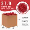 Corlcol 2LB Crinkle Cut Paper Shred Filler for Bag Gift Box Basket Confetti Paper Shreded Stuffing Decoration for Valentine's Day(Red) view 2