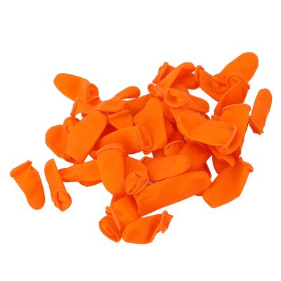 Akozon Finger Protectors, 100Pcs Latex Finger Cots Large Size Finger Covers Non Static Fingertips Protective Non Slip Finger Protective Covers