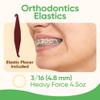 1/4 Inch Orthodontic Elastic Bands - 100 Pack, Bi-Color, Heavy Force 4.5 oz - Dental Bands, Teeth Gap Fixer, Dreadlock Bands, 1 Elastic Placer for Braces Included view 2