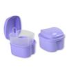 Genco Dental Denture Case, Denture Box with Strainer, Night Cleaner Denture Bath Box for Retainer, Mouthguard, False Teeth, and Denture Cleaning (Purple) view 1