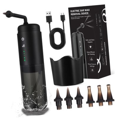 Didiseaon Ear Wax Removal Kit Electric Ear Cleaner Water Pressure Modes for Safe and Cleaning Includes Multiple Nozzles for Use