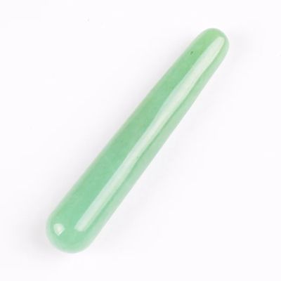 KAKAYE Massage Wand Yoni Natural Crystal Mineral Quartz Acupoint Pen Face Care Tool Relax Body Beauty Massagestick(Aventurine)