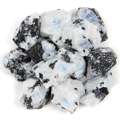 1.1lb Bulk Raw Rainbow Moonstone Rough Crystal-Natural Rainbow Moonstone Raw Stones Crystal for Tumbling, Cabbing, Fountain Rocks, Decoration,Polishing, Wire Wrapping, Wicca & Reiki Crystal Healing