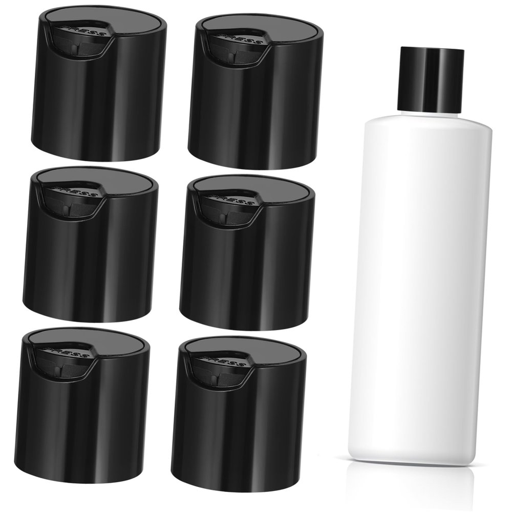FRCOLOR 250ml Body Lotion Bottle Covers Simple Bottle Covers for Body Lotion Bottle Flat Shoulder Plastic Bottle Hats R24 Black