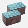 Octavius Assorted Tea Gift Set | 6 Assorted Black & Green Teas | 30 Teabags | Wooden Tea Sampler Pack w/Ornate Floral Design | Pack of 2 view 1