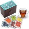 Octavius Assorted Tea Gift Set | 6 Assorted Black & Green Teas | 30 Teabags | Wooden Tea Sampler Pack w/Ornate Floral Design | Pack of 2 view 3