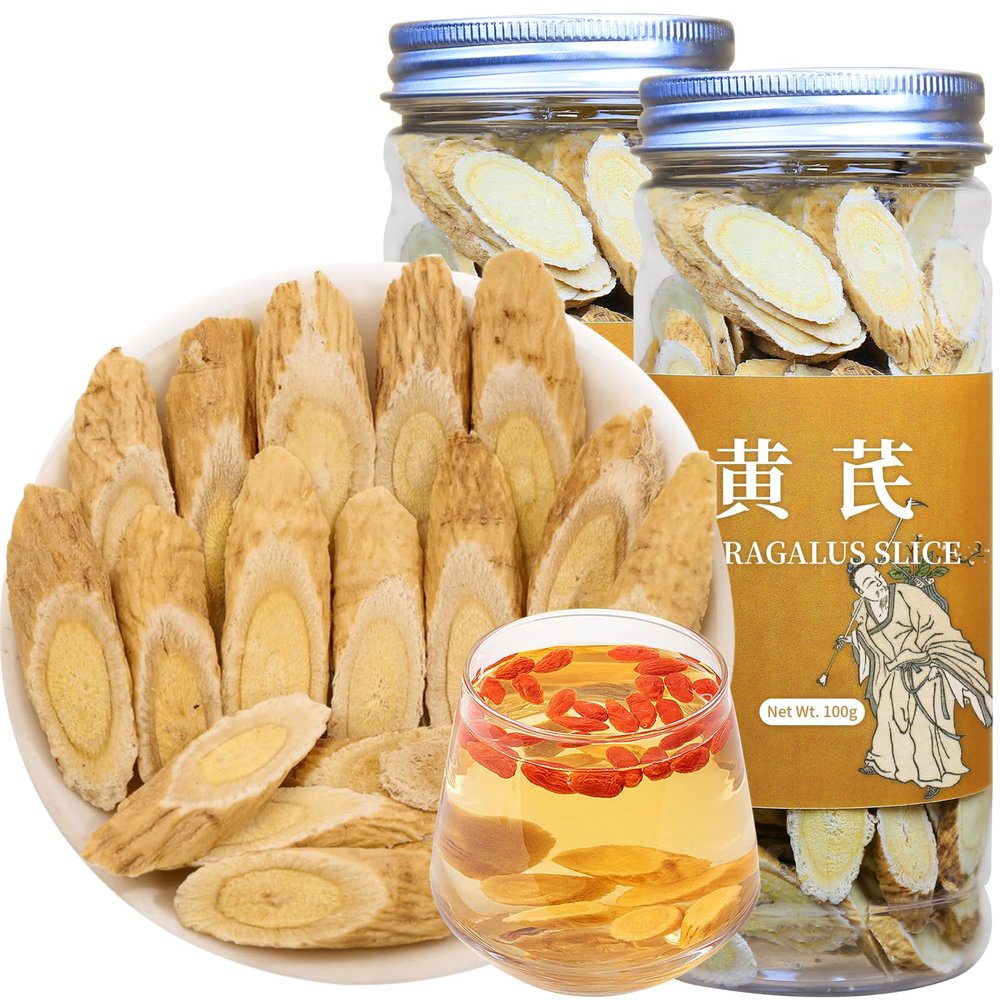 Wanhua Hall Astragalus Root Slices Tea Huang Qi  Premium Astragalus Root Herb Chinese Herb Nourishing Food Sulfur-Free  200g/7oz