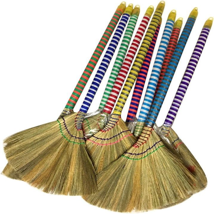 (4 Packs) Authentic Handmade Asian Brooms - Premium Vietnamese Straw Broom, 40" Length